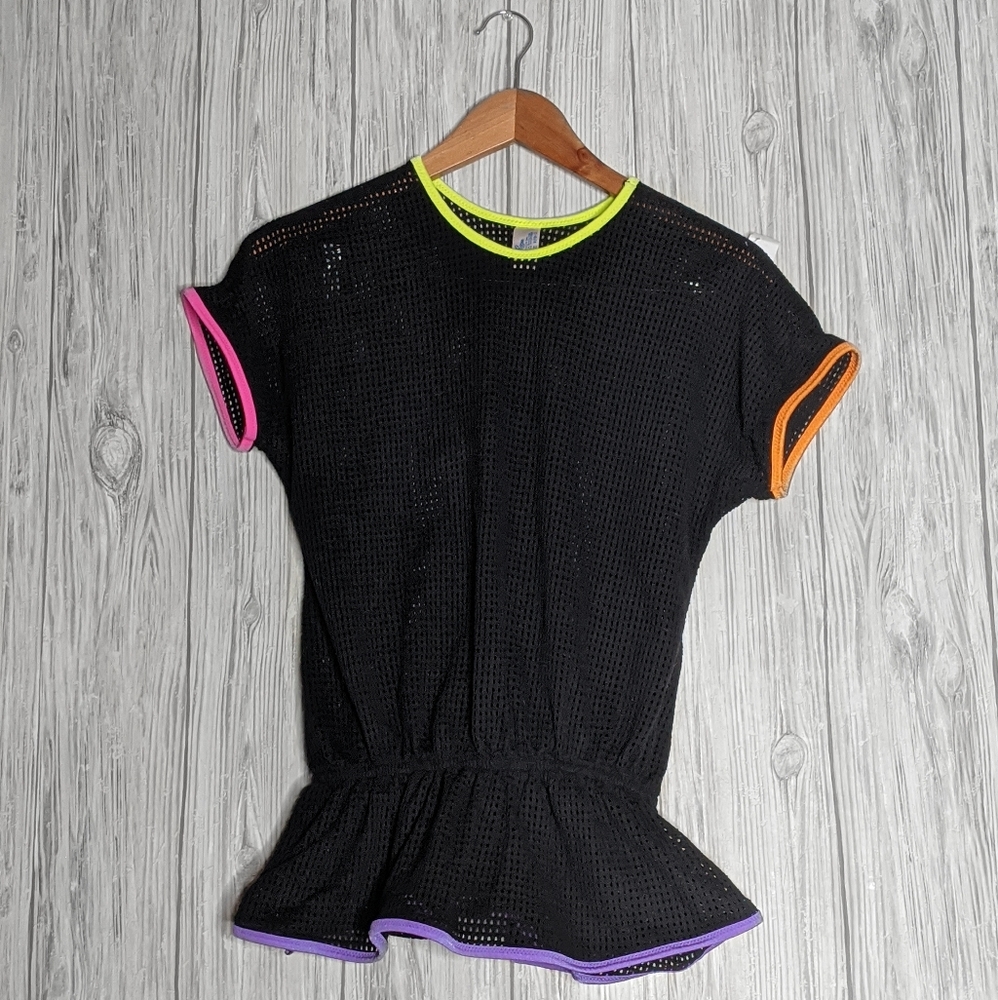 Vintage 90s Multi Colored Jersey Mesh Top